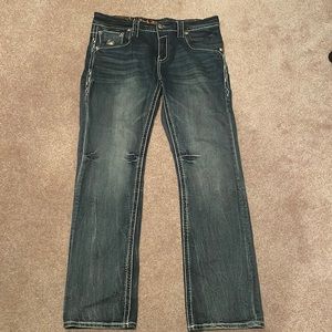 Mens Rock Revival Jeans 34x32